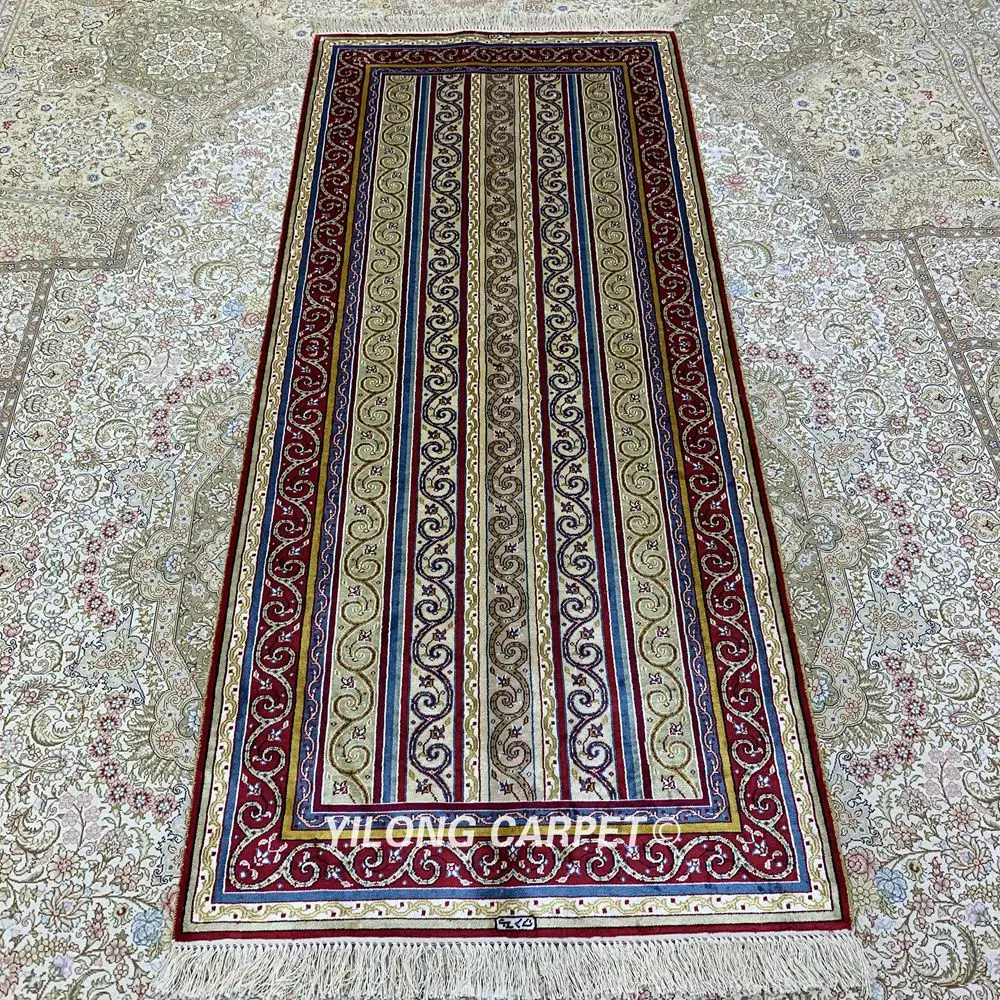 Yilong 2,5 'x6 'Восточный коврик-дорожка ручной работы шелковый ковер для прихожей(HF335B