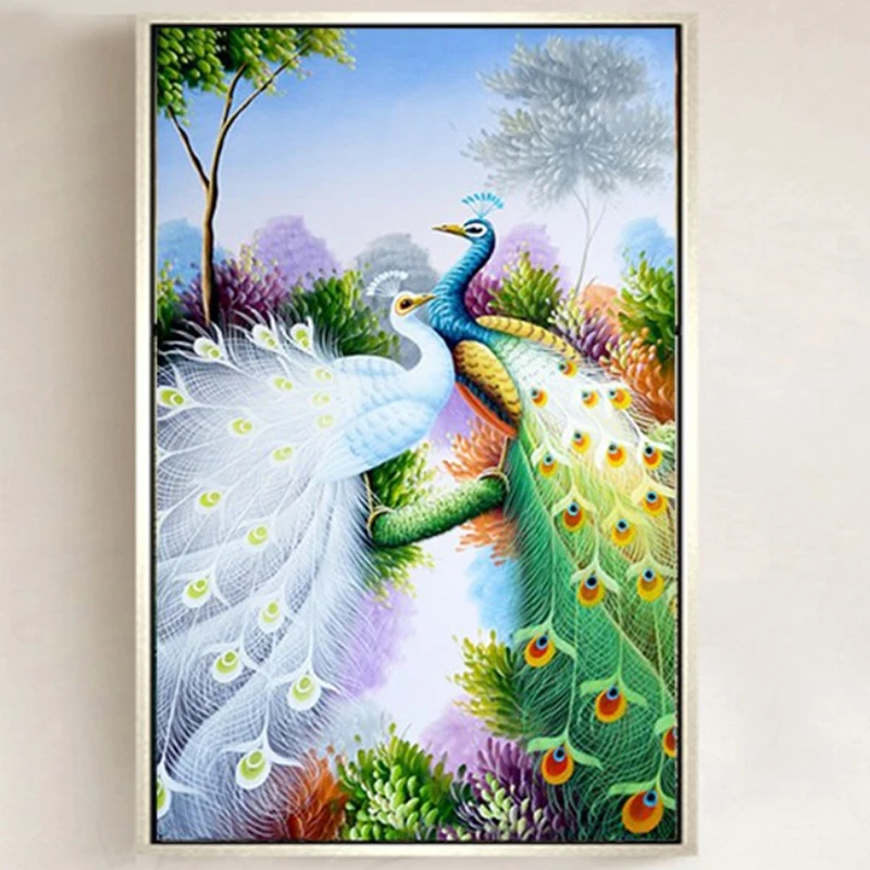 

5D DIY Diamond Embroidery Peacock Cross Stitch Diamond Painting Needlework Mosaic rhinestones Home Decor gift Animal Crossing