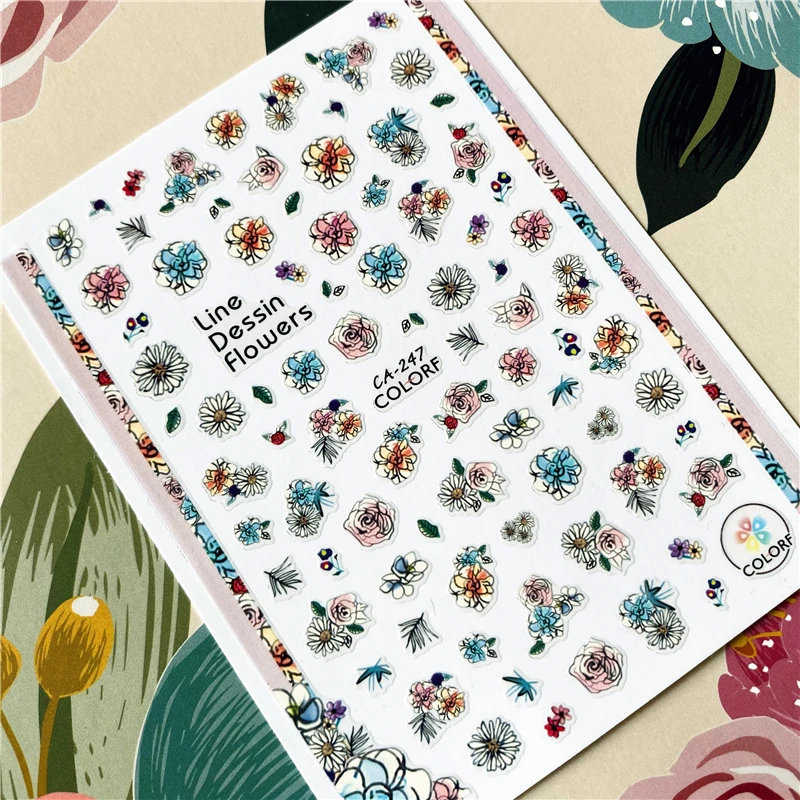 CA-211-264 Belle beauty цветок кошка Роза 3D наклейка для ногтей Наклейка для ногтей украшение для ногтей инструмент для ногтей украшение для ногтей - Цвет: CA-247