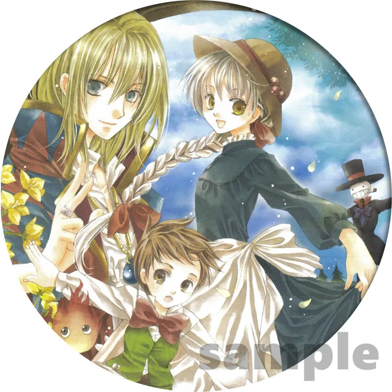 Free Shipping Howl's Moving Castle Badge Anime Accessories Hauru no ugoku shiro Brooch Pin Backpack Decoration Children's gift family halloween costumes Cosplay Costumes