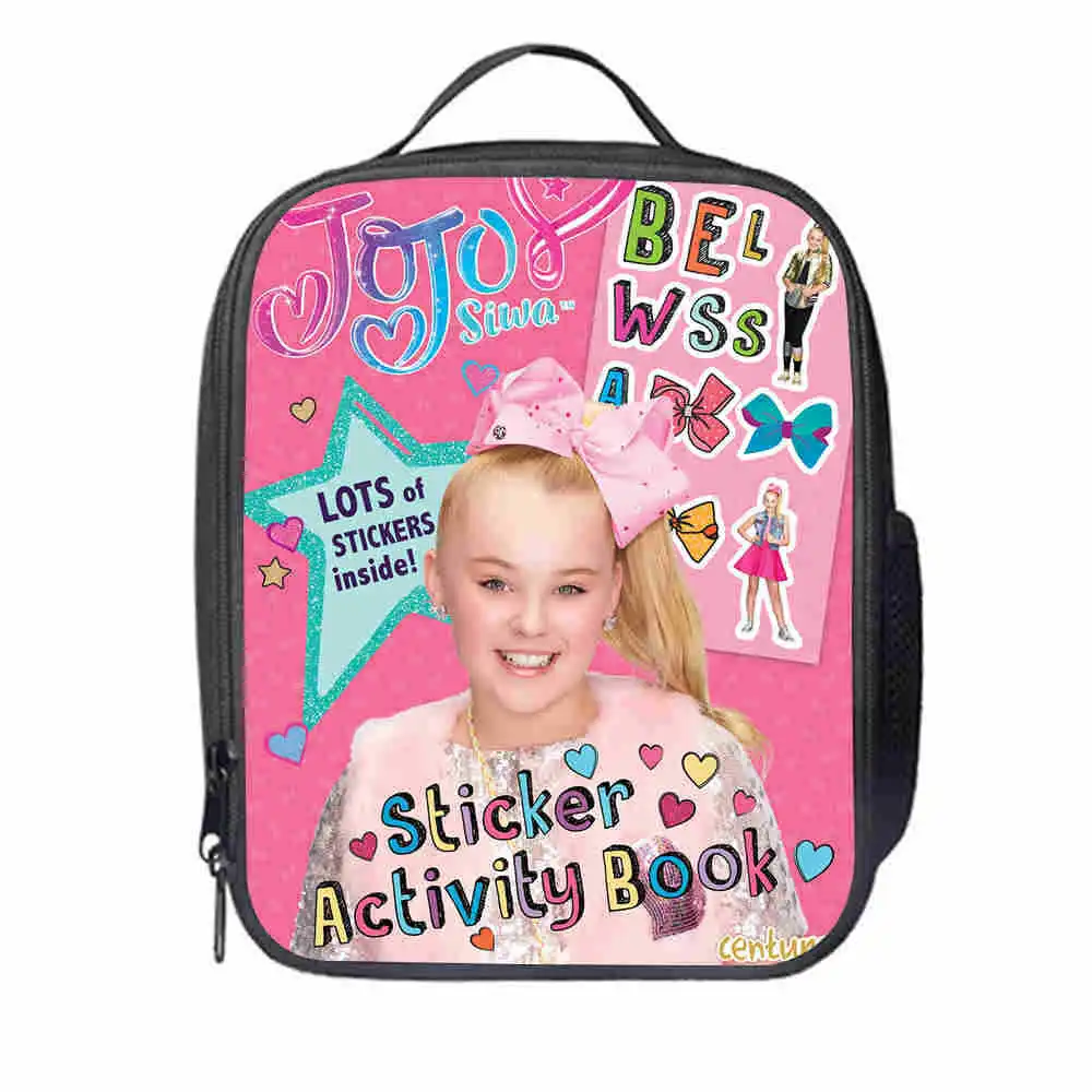 25 см JoJo Siwa сумка для обеда с героями мультфильмов для девочек, детская школьная сумка для льда, сумки для еды, пикника, ланча для детей, сумка-холодильник, подарки - Цвет: Розовый