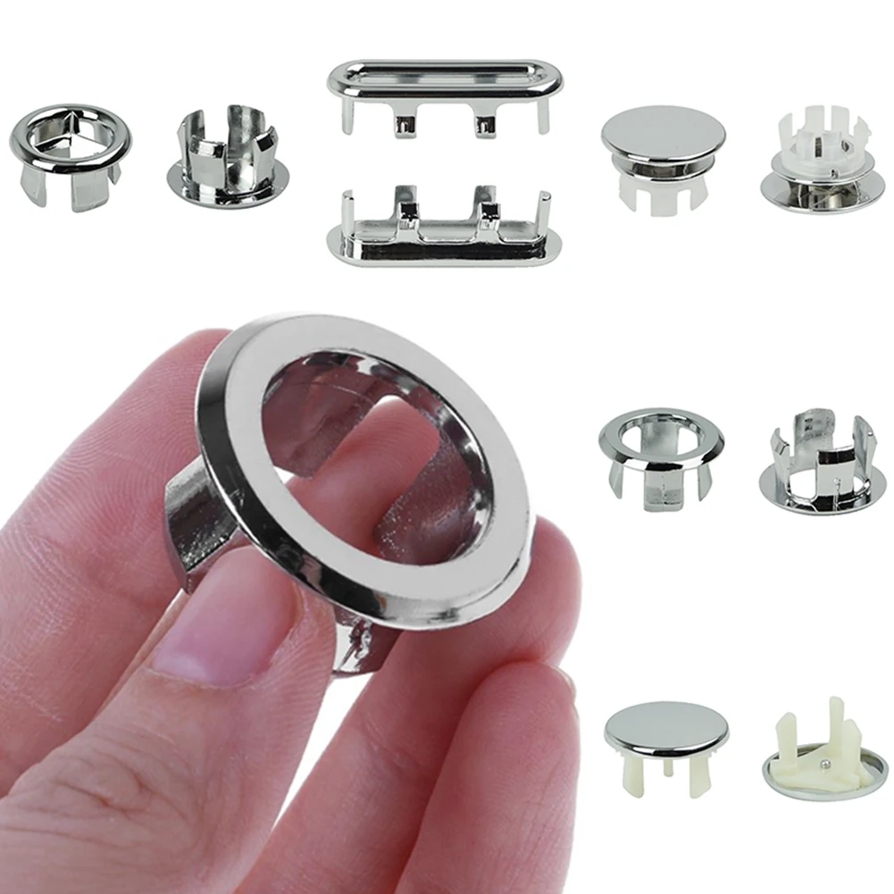 

1PC High Quality Sink Round Ring Overflow Spare Cover Tidy Chrome Trim Bathroom Ceramic Basin Overflow Ring Spare Cover