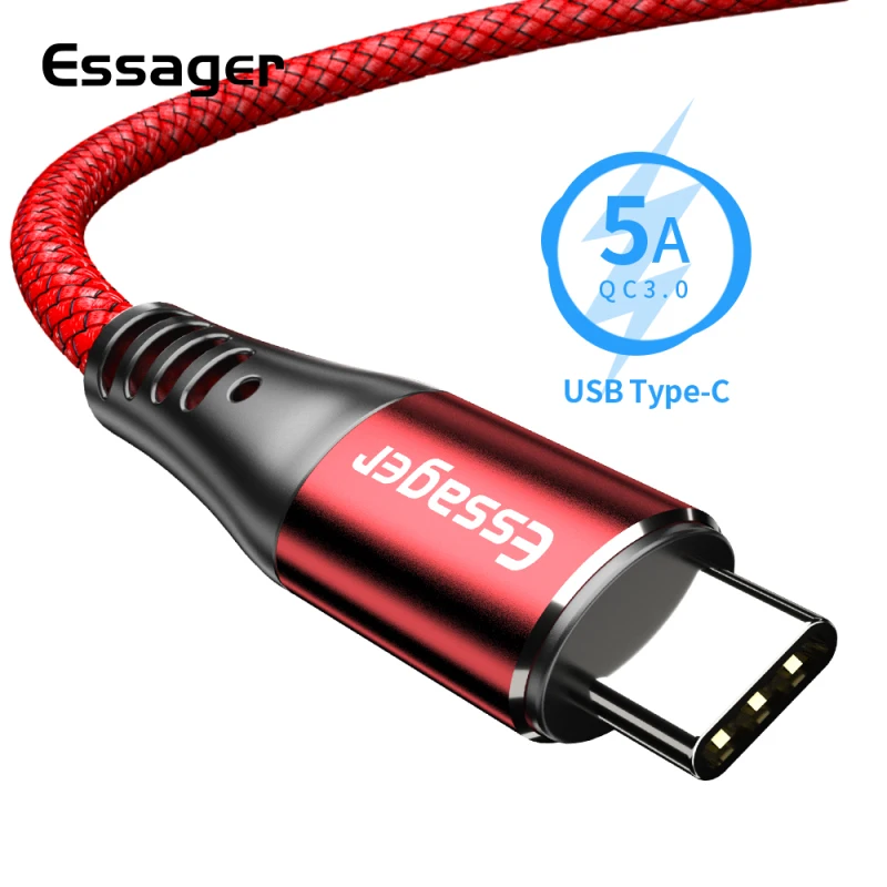

Essager 5A USB Type C Cable For Huawei Mate 20 10 P30 P20 Pro Lite USBC Fast Charge Type-C Mobile Phone Cable USB-C Charger Cord