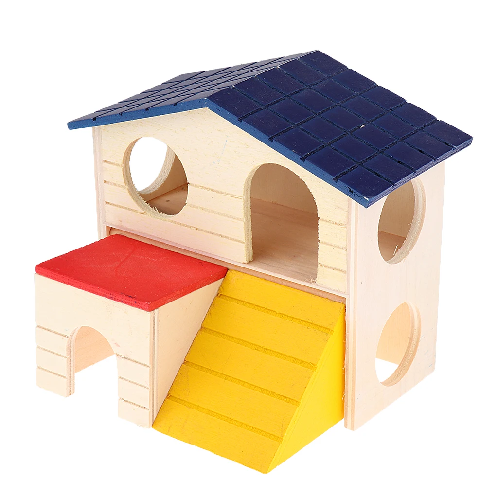 Wooden Hamster Mouse Gerbil Rat Pet Small Animal Hideaway House Cabin