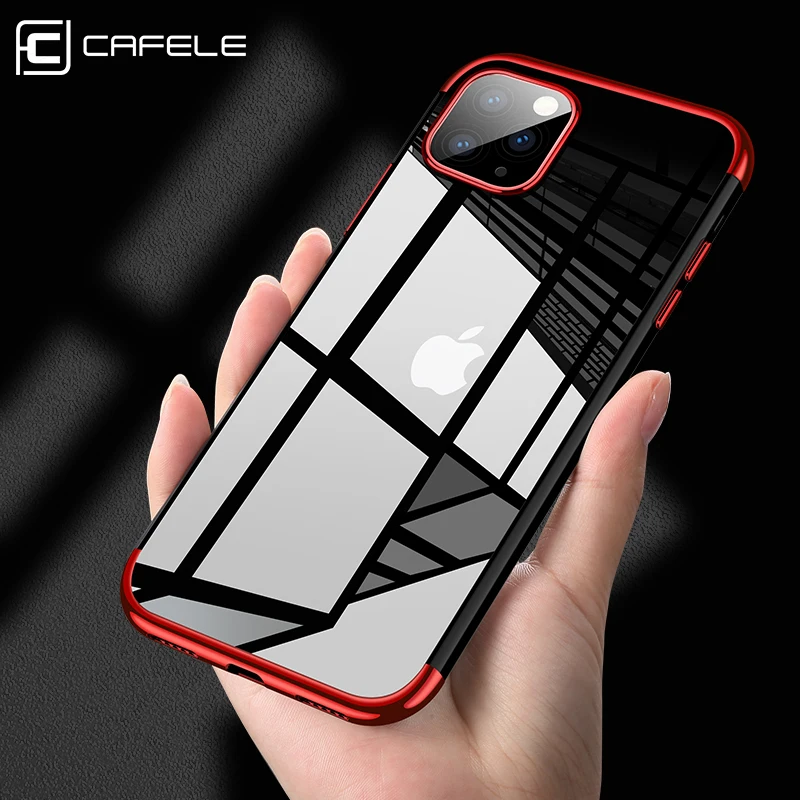 Прозрачный чехол Cafele для iPhone 11 pro max мягкий прозрачный из ТПУ с покрытием iphone