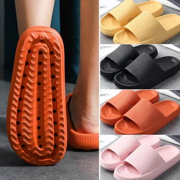 Women Thick Platform Slippers Indoor Bathroom Slipper Soft Eva Anti-Slip Couples Home Floor Slides Ladies Summer Shoes 4