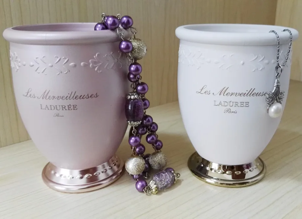 Laduree queens держатель для ювелирных изделий держатель для кистей белый/розовый Роскошный хранение кистей для макияжа контейнер держатель для ручек хранение мелких вещей