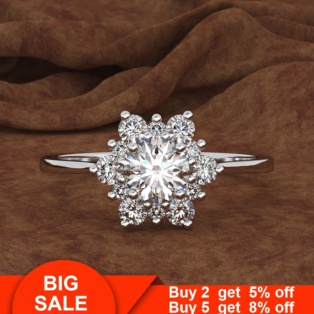 Ювелирные изделия в форме цветка для влюбленных, AAAAA, циркониевое кольцо с камнем, 925 серебро, обручальное кольцо для невесты, обручальное кольцо, кольца для женщин, подарки
