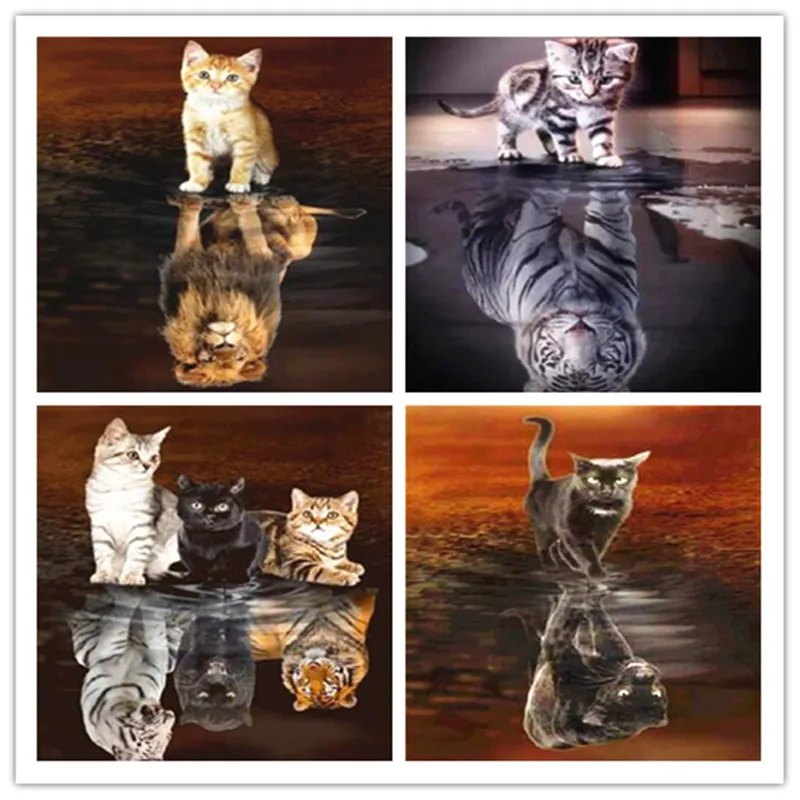 

Diamond Cat 5D Diamond Painting Animal Full Round drill Diamond Embroidery Picture Cross stitch Full drilling Home Decoration
