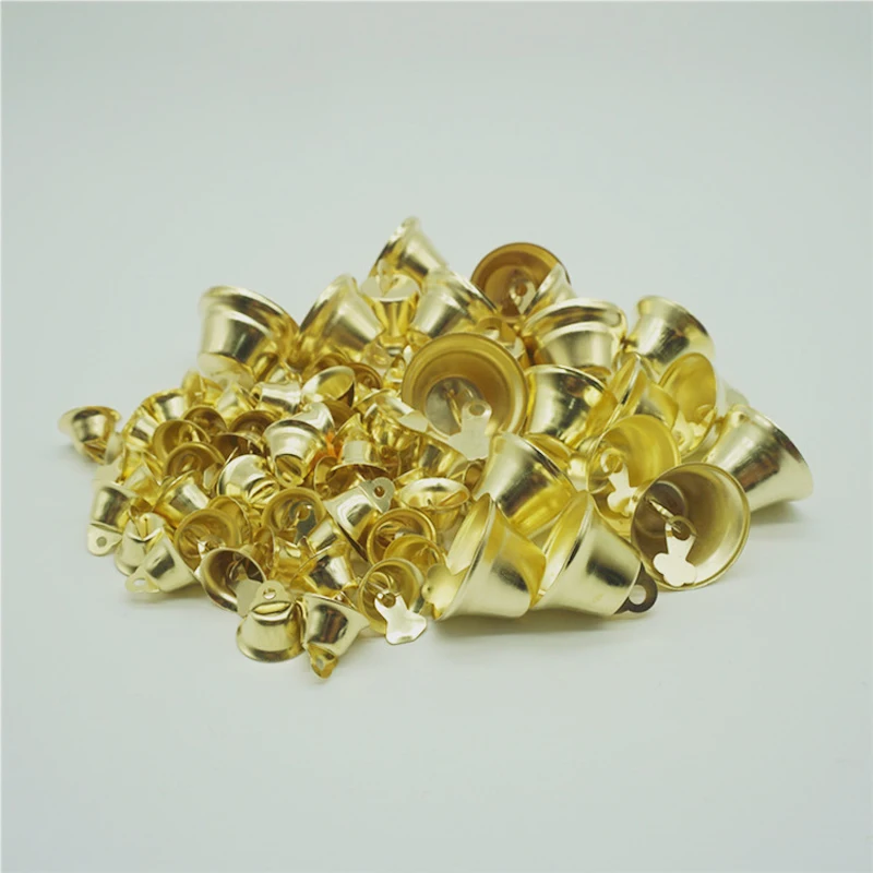 DIY ювелирных изделий Аксессуары 100 шт./лот золота в виде незаполненного звонок 10/14/16/20/25/30 мм рождественские украшения колокола