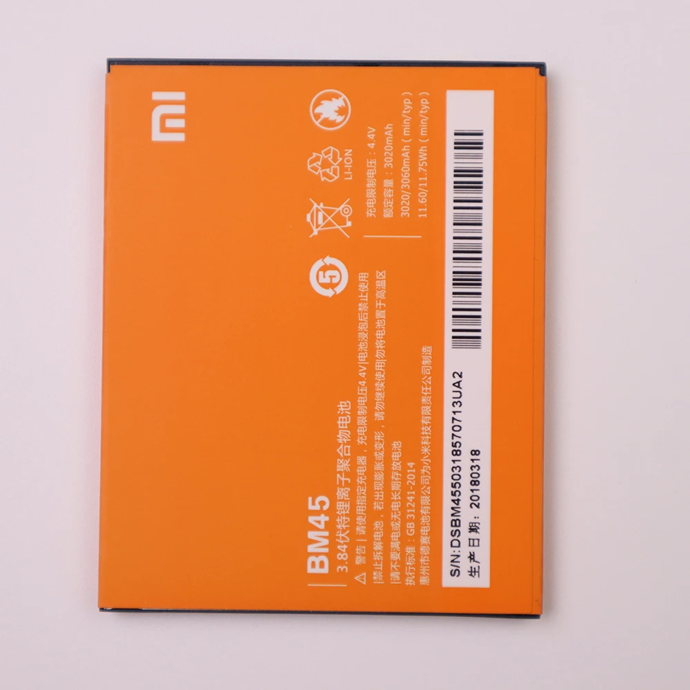 Оригинальный сменный аккумулятор XIAOMI BM45 для Xiaomi Mi Redmi Note 2 оригинальные