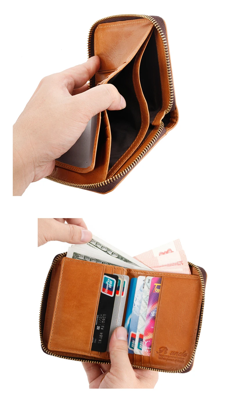 Кожаный мужской короткий вертикальный бумажник с несколькими картами RFID, мужской модный кошелек для монет
