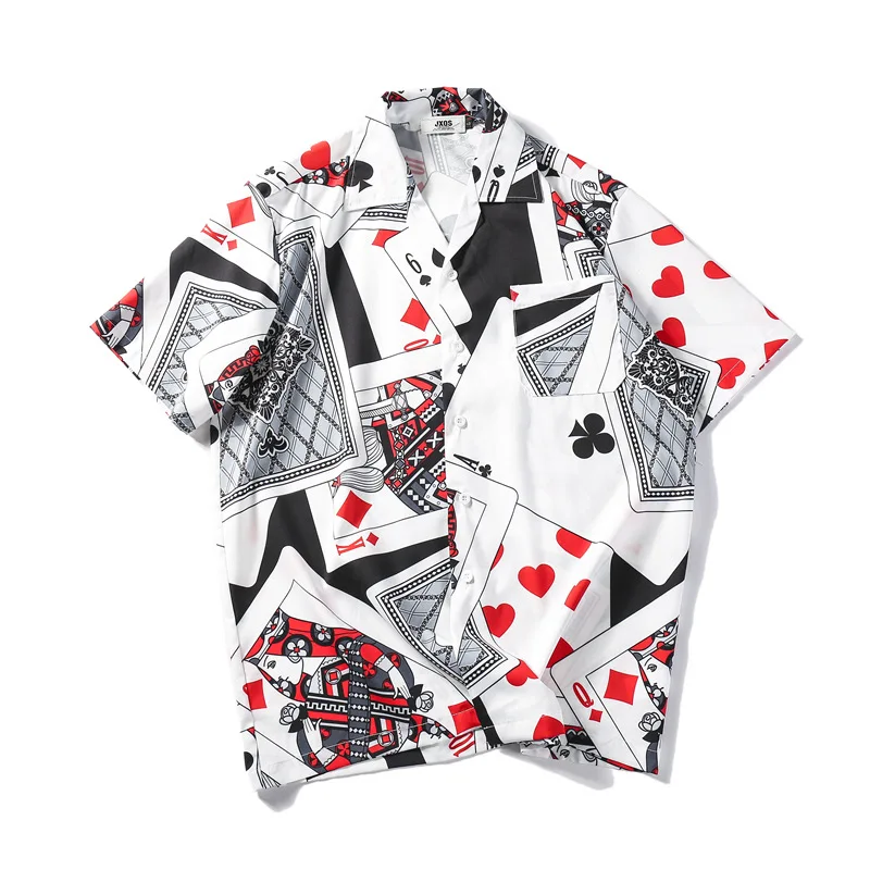 White Hawaiian Shirts Men Hawaiian Print Shirt White Shirt Hawaii