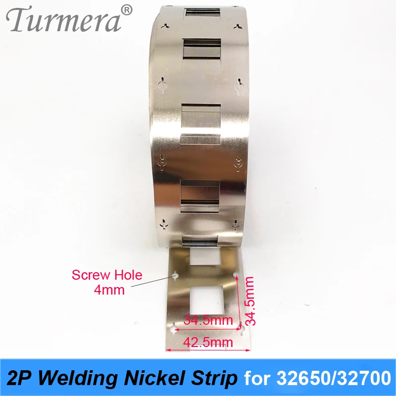Turmera-fita de Níquel Puro 32650 32700 2p para Solda 0.15 mm 42 mm com Orifício para Parafuso 32650 32700 Lifepo4 Uso em Bateria Metros - Image 6