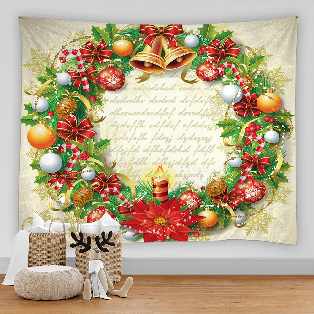 

Merry Christmas Christmas Tapestry Wall Hanging Happy New Year Christmas Tapestry 3d Festival Home Decoration Xmas Tapestries