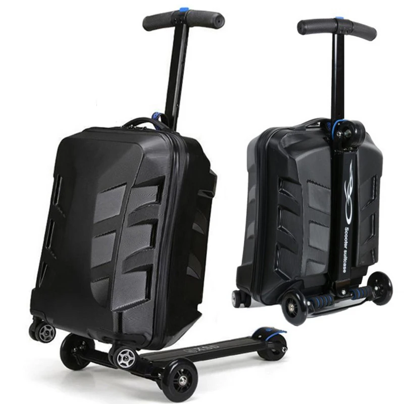 Onderscheid overdrijving Handboek New 21" Inch Scooter Suitcase Spinner Aluminum Skateboard Trolley Koffer  Luggage For Traveling Students Oxford Trolley Suitcases - Rolling Luggage -  AliExpress