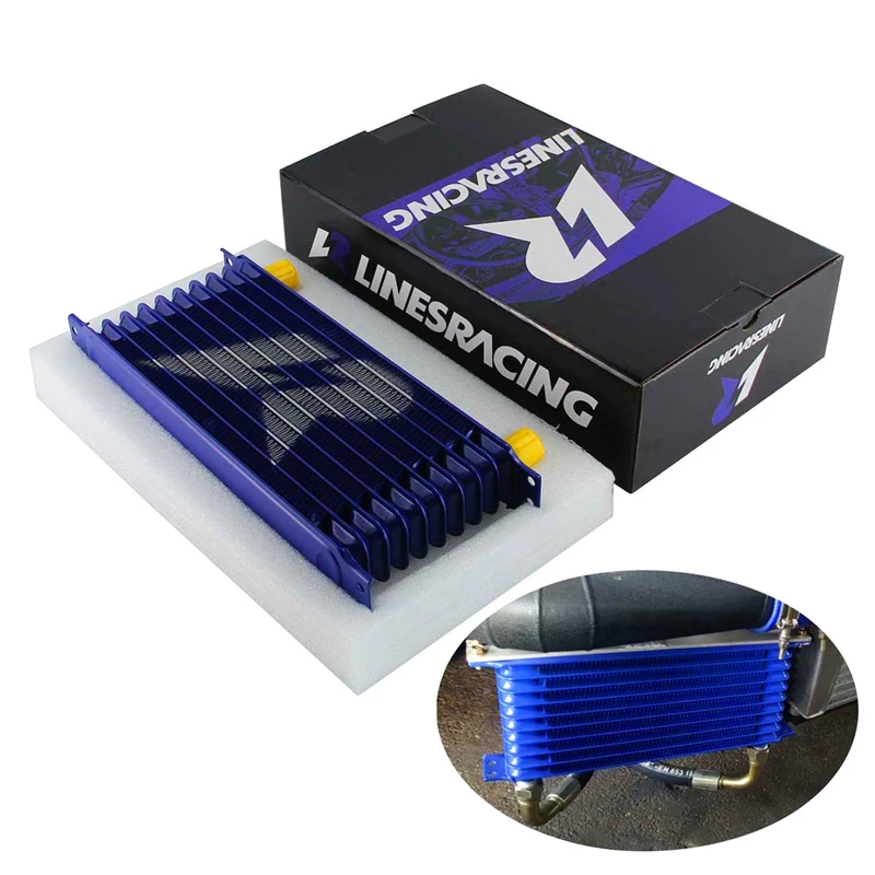 LINESRACING UNIVERSAL 10 ROW AN-10AN OIL COOLER Trust Type Black/Blue | Автомобили и мотоциклы