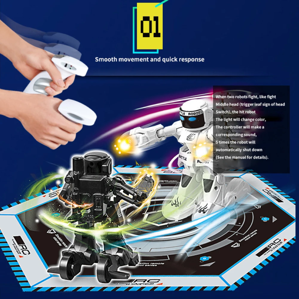 RC Battle Robot Boxing Mini Robot Toy Remote Control Robot 2.4G Humanoid Fighting Interactive Electric Child Toys for Kids Gifts 3