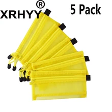 5 пачек А6 zip-файлы сумки двухслойная молния подставка для ручек, для хранения сумка папка для бумажных документов сумки школьные офисные принадлежности-желтый