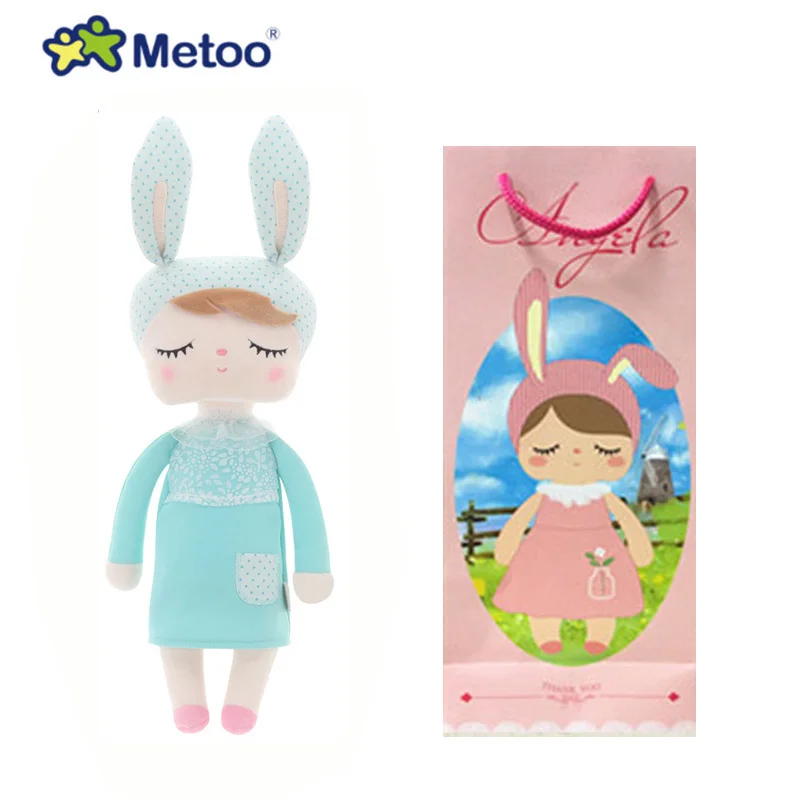 1382-2-8box В коробке Metoo Кукла Kawaii плюшевая Мягкая Плюшевая Игрушка Животные детские игрушки для девочек и мальчиков на день рождения Рождество Кролик Анжела - Цвет: 1382-2-8box
