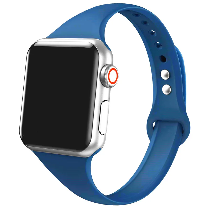 navy blue 6 Ремешок для apple watch, ремешок для apple watch 5, 4, 3, 2, iWatch, ремешок 42 мм, correa, 38 мм, 44 мм, 40 мм, силиконовый браслет pulseira, ремешок для часов - Цвет ремешка: navy blue 6