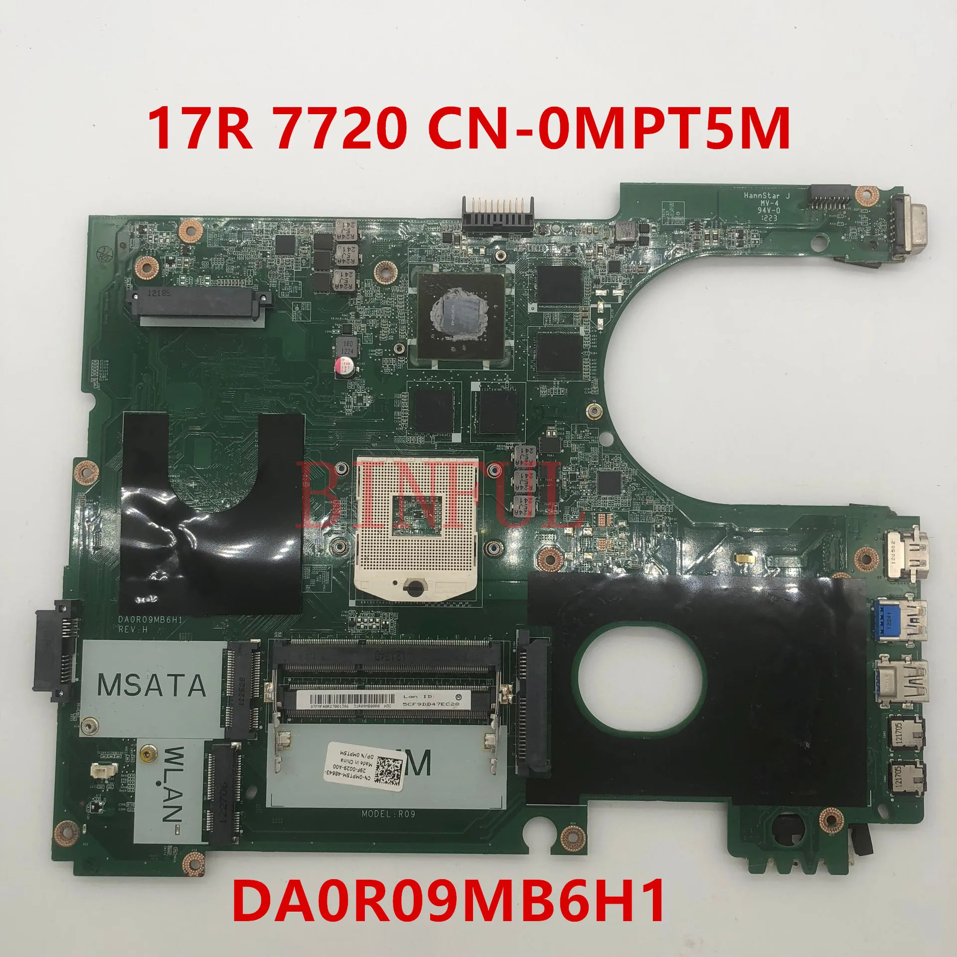 Высокое качество для 7720 N7720 CN-0MPT5M 0MPT5M DA0R09MB6H1 HM77 DDR3 GT650M 2 Гб 3D версия тестирование