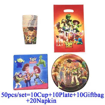 

Disney Toy Story Gift Bag Kids Birthday Party Decorate Set Toy Story Party Supplies Cup Plate Baby Boys Happy Birthday Party Set