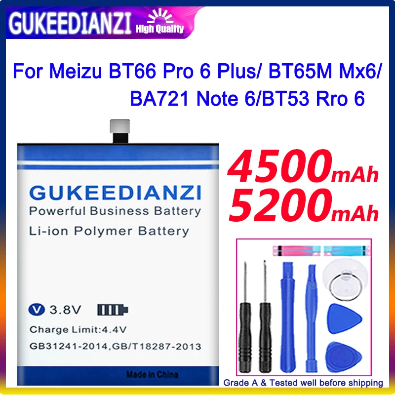 Литиевая батарея BT66 для Meizu Meizy PRO 6 Plus M686 M686G M686Q батареи BT65M Mx6/ BA721 Note /BT53 Rro |