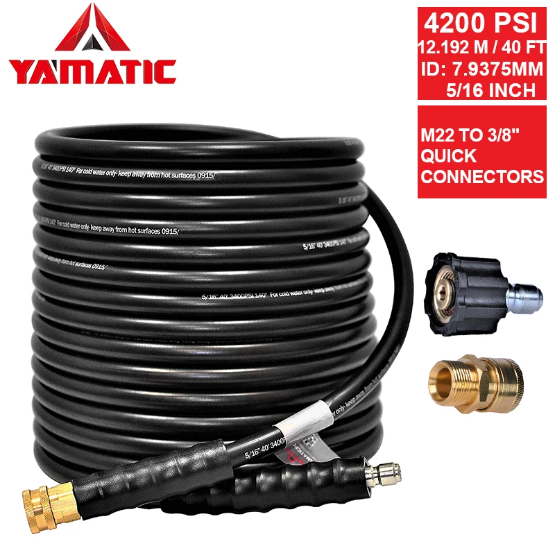 Quick Connects High Pressure Hot Water Hose 4200 PSI Wire Braided 30' 