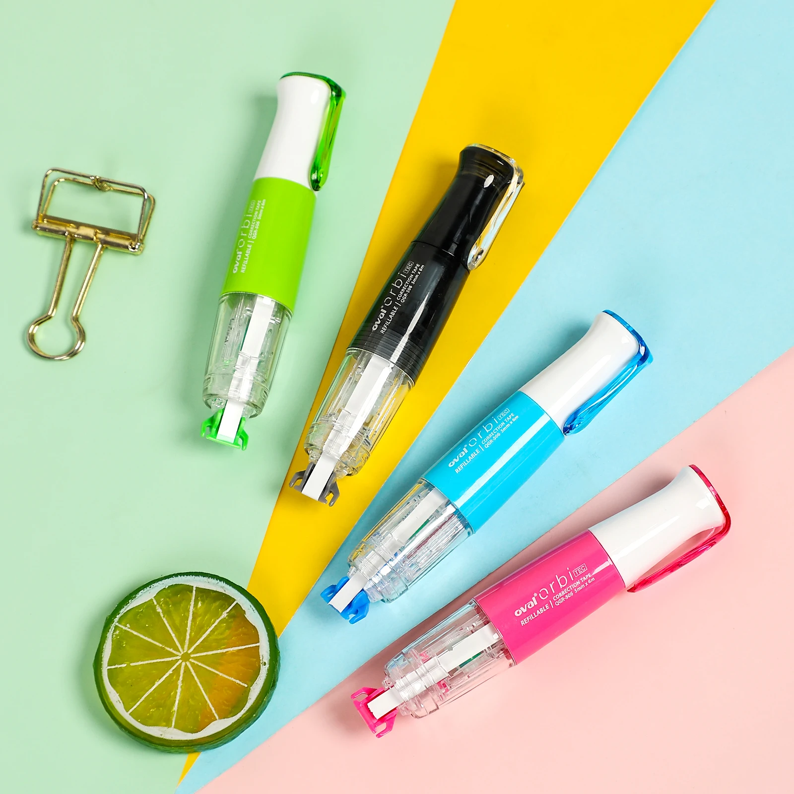 JIANWU Creative Rotary Correction Tape 6m*5mm Replaceable Core Roller