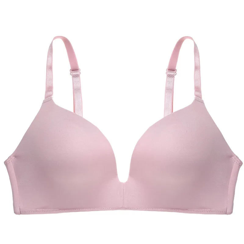 Pink 6 цветов, бесшовный сексуальный бюстгальтер для женщин, без косточек, пуш-ап, бюстгальтер, женское нижнее белье, нижнее белье для фитнеса - Цвет: Pink