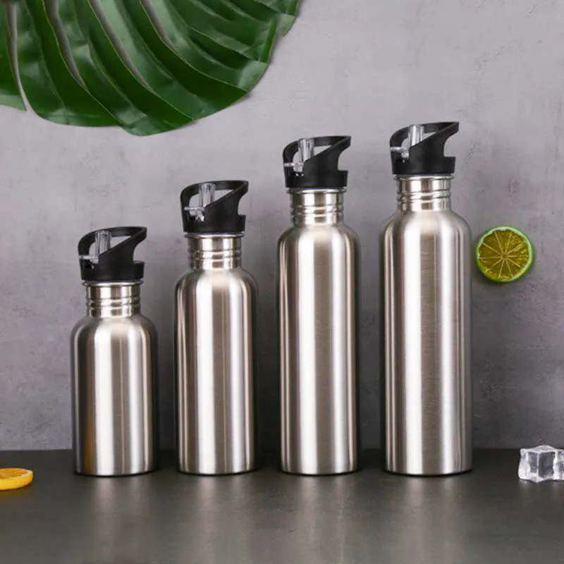 Stainless Steel Water Bottle 500/750/1000ml Vacuum Insulated Metal Flask Sports 