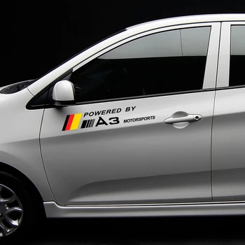 

For Audi A3 8P 8V 8L Motorsports Reflective Car Vinyl Decals Auto Accessories 2PCS Car Side Door Auto Body Decoration Stickers