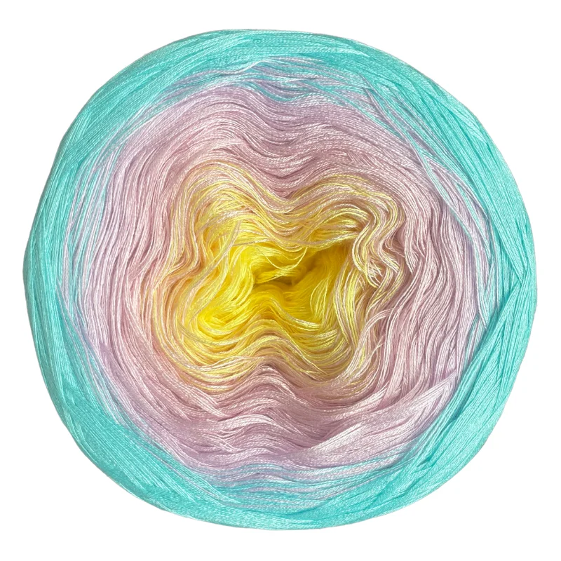 Knitting Yarn Knitting Wool Yarn Crochet Yarn Cotton Yarn Cotton Knitting Yarn Cotton Wool Yarn Hand Woven DIY Material 300g 100% Organic Cotton Blend Yarn spring/summer Cake yarn Gradient Color Crochet shawl blanket DIY Hand-woven Yarn XJ07