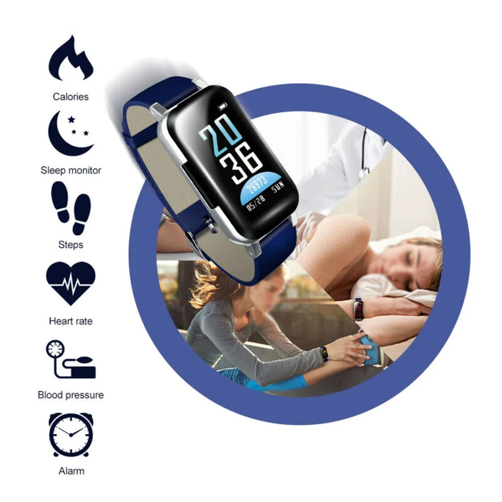 2019 New Smart Watch Bluetooth 5.0 Earphone Men Women Heart Rate Blood Pressure Monitoring T89 Smart watch Men for Android IOS