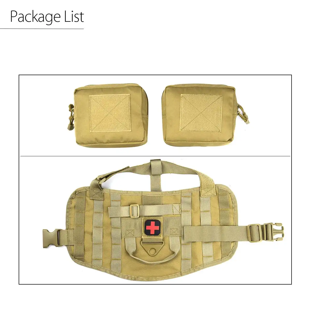 Нейлоновый тренировочный Жилет Molle для собак с 2 карманами 1000D походный тактический военный костюм для собак