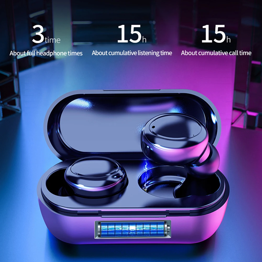 V2 TWS Mini High Quality Bluetooth 5 0 Wireless Earbuds Earphone Sports Stereo Music Headset With Mic Charging Box For all Phone