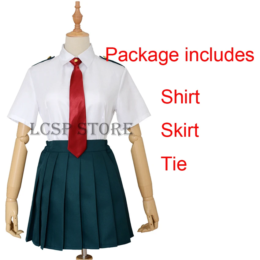 Package 1 LCSP My Hero Academy OCHACO URARAKA Tsuyu Asui японский костюм для косплея Аниме Boku no Hero школьная форма комплект одежды - Цвет: Package 1