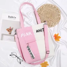 Холщовая Сумка Женская сумка стиль корейский стиль Студенческая универсальная контрастная цветная сумка на плечо/ручная сумка на плечо Смешанная Co