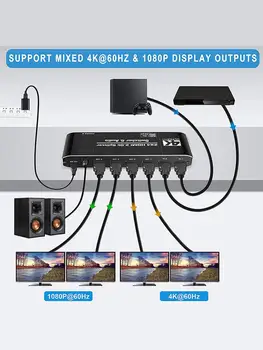 

4x2 HDMI for Switch Splitter Multifunctional 4K@60Hz 2.0 Intelligent 4 in 2 out Switcher with Remote Controller Fast delivery