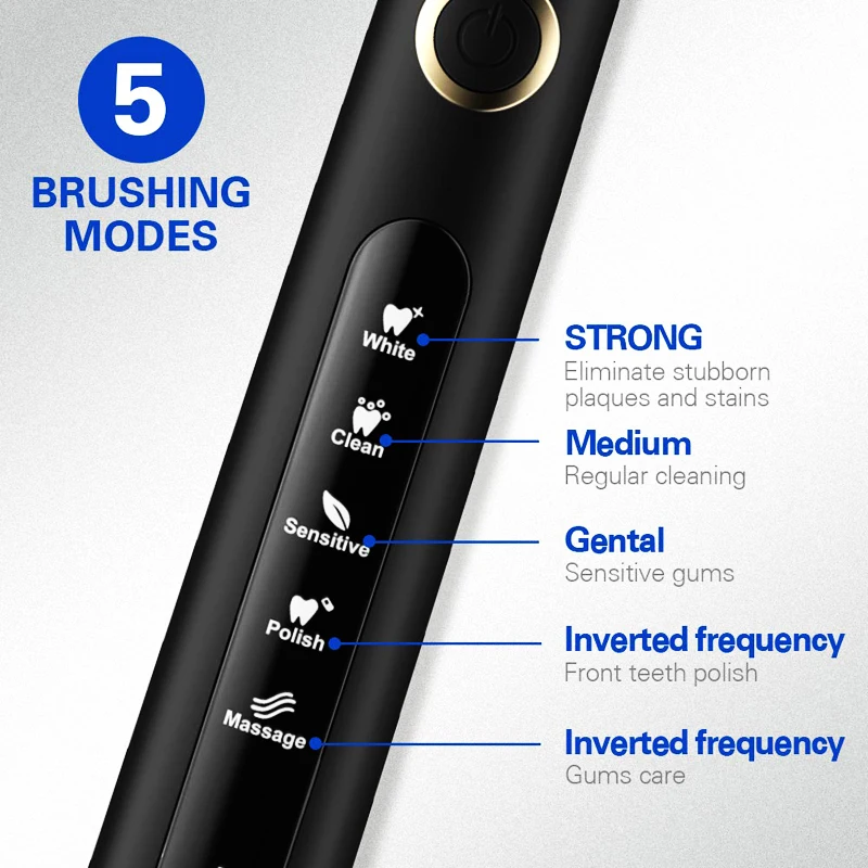 Seago SG507B Sonic Electric Toothbrush Adult Timer Brush USB Rechargeable Electronic Tooth Brush Heads Replacement Holder Gift Electric Toothbrush