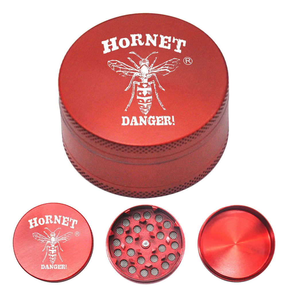 

HORNET Mini Style Zinc Alloy Tobacco & Herb Grinder 50MM 3 Piece Metal Hard Top Smoking Herb Grinders Smoke Pipes Accessories