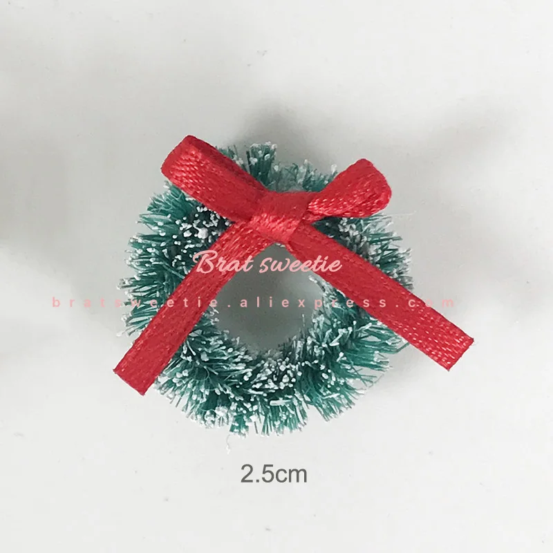 Мини-венки для кукольного домика, Рождественское украшение, маленький орнамент, домашний декор, подвеска, Рождественская елка, подвесной декор, вечерние принадлежности - Цвет: 2.5cm wreath