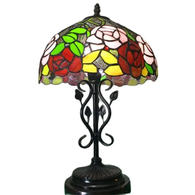 Винтажная Европейская стеклянная настольная лампа Тиффани 12 дюймов для гостиной