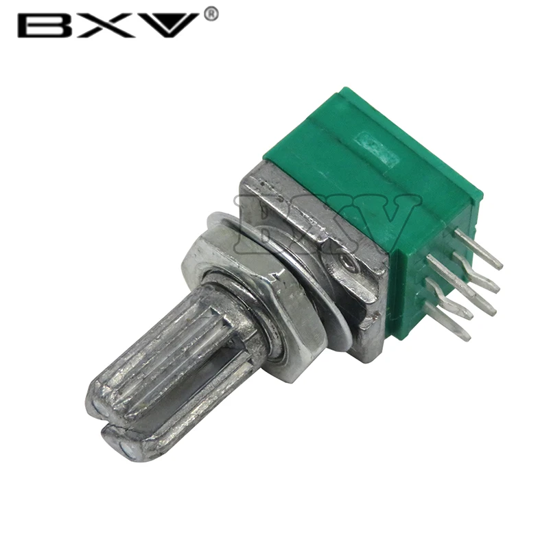 Multiturn Potentiometer Linear Potentiometer Rotary Potentiometer Potentiometer Kit Trimmer Potentiometer Electronic Components 5PCS RK097G RK097 5K 10K 20K 50K 100K 500K B5K With A Switch Audio 6PIN Shaft 15mm Amplifier Sealing Potentiometer