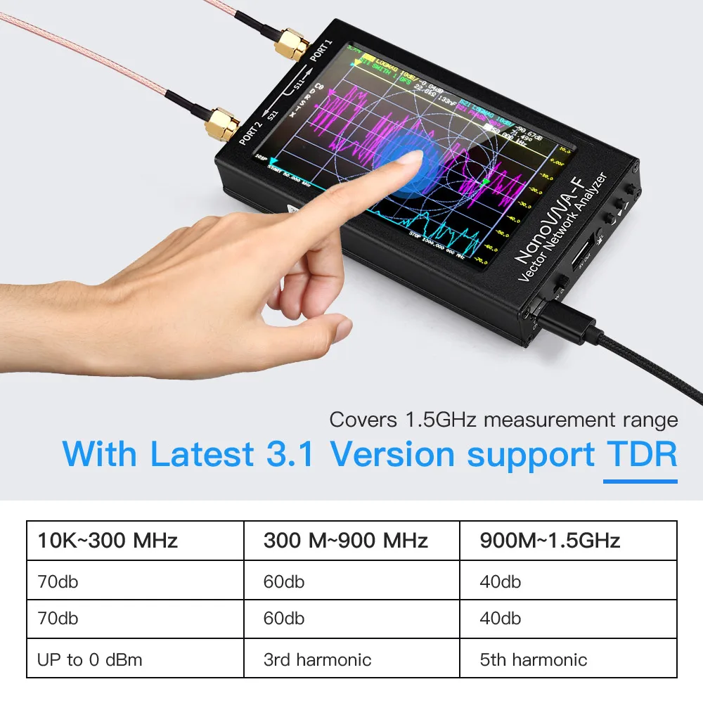 Nanovnaベクトルネットワークアンテナアナライザー,4.3インチ,nanovna-f vna hf vhf uhf ips  lcd金属ケースバージョンv3.1 AliExpress