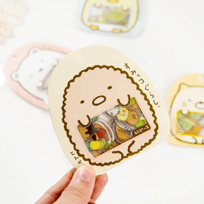 50 шт./упак. Прозрачная ПВХ наклейка кошка Rilakkuma s Bag Мультяшные Животные медведь