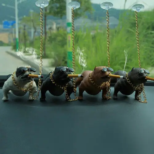 Car Funny Bully Pitbull Resin Dog Car Interior Decoration Automobiles Accessories Cute Mini Doll For Goods resin ornaments dog statue ornament