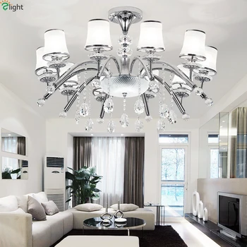 

Modern Lustre Crystal Led Chandelier Light Chrome Metal Living Room Led Chandeliers Lighting Fixtures Bedroom Led Hanging Lights