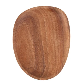 

Lovesickness Wood Irregular Solid Wood Pan Plate Fruit Dishes Saucer Tea Tray Dessert Dinner Plate Tableware,16X13cm